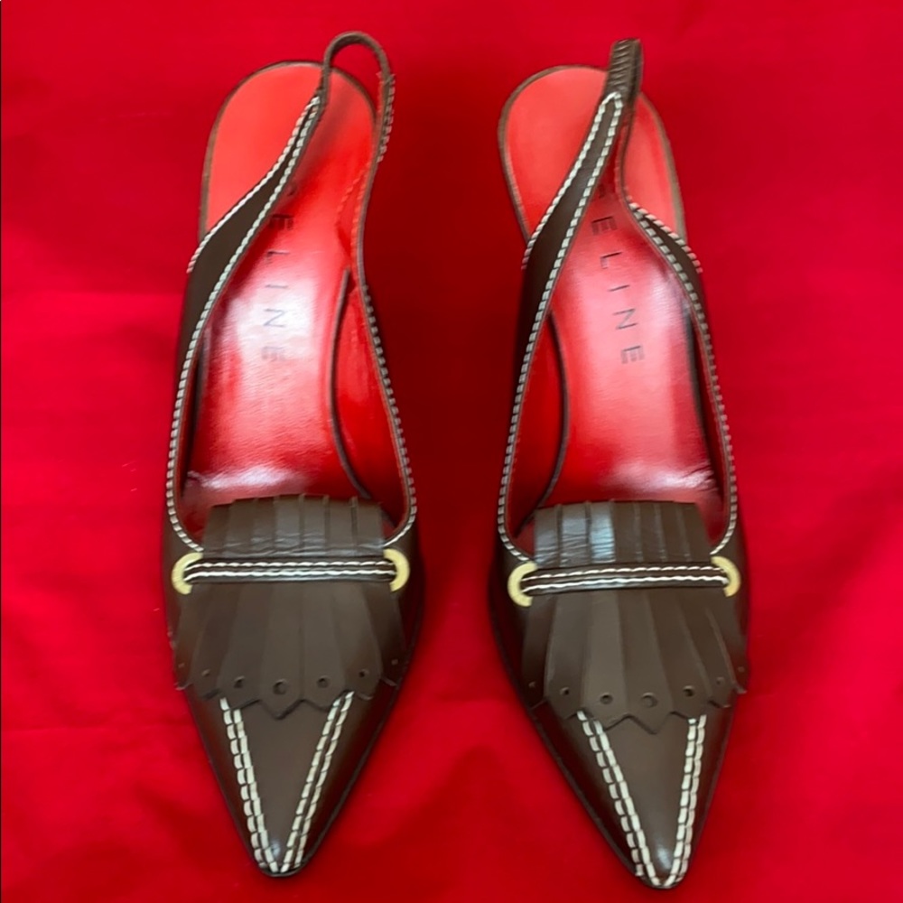 CELINE Walnut leather tonal stitching